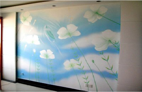  石泉画墙绘怎么画好白云的蓬松感？