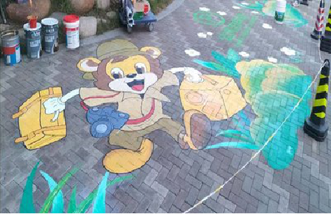  石泉夏季画地面彩绘会遇到的问题