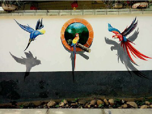  石泉视觉错位-3D墙绘设计