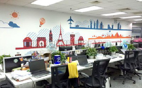  石泉教你设计办公室墙绘的方法。