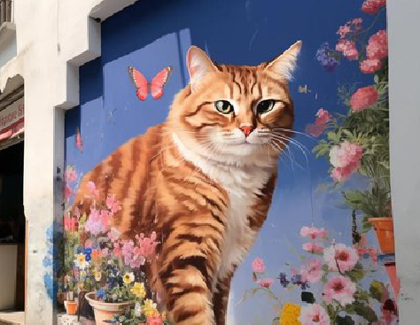  石泉自己绘制有个性的手绘墙