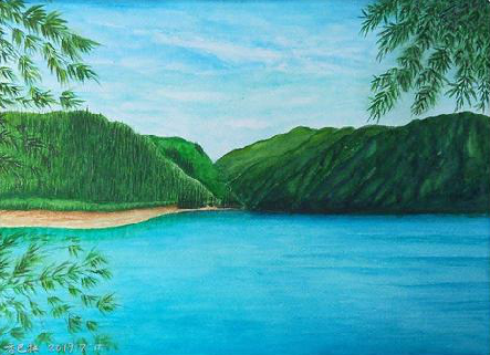  石泉在墙绘中，如何绘画绿水青山？